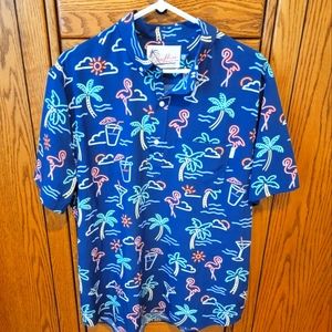 Chubbies Neon Blue Men's Polo Popover Shirt